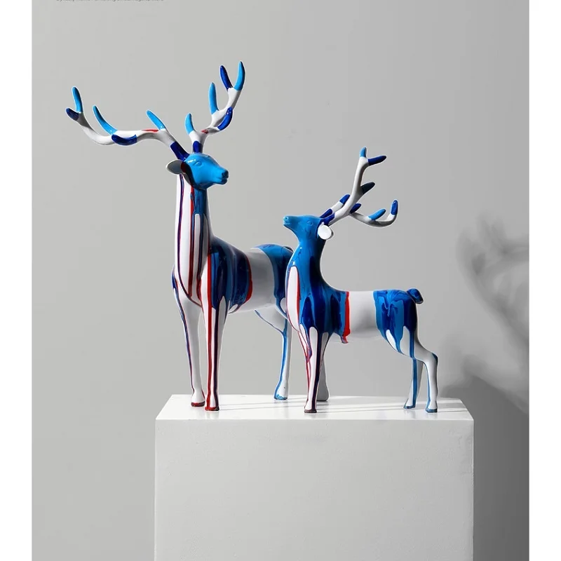 

Modern Creative Lucky Deer Ornaments Light Luxury Living Room Wine Cabinet Tv Cabinet Porch Home Decoration Housewarming Gift