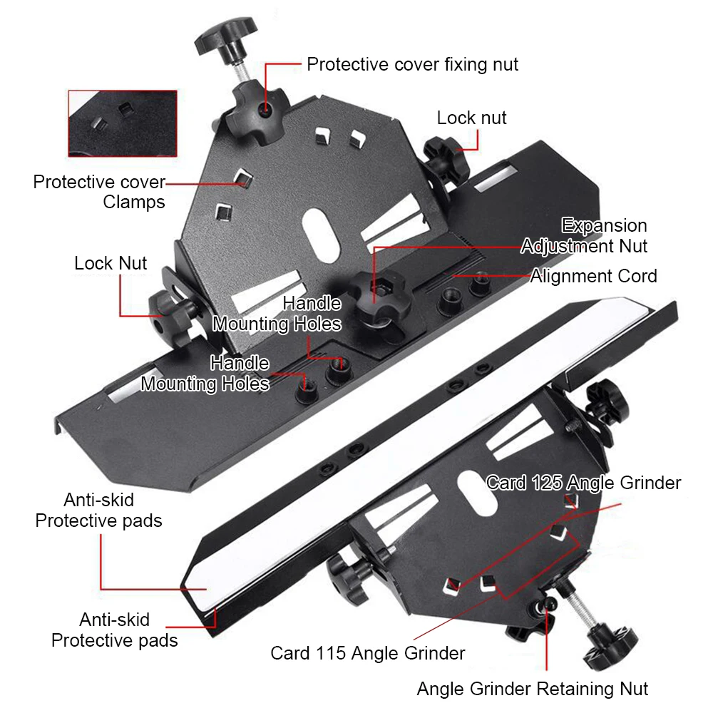 Angle Grinder Chamfering Tool Four-Hole Chamfering Bracket 45-Degree Angle Cutting Bracket for Tile Trimmer Angle Grinder