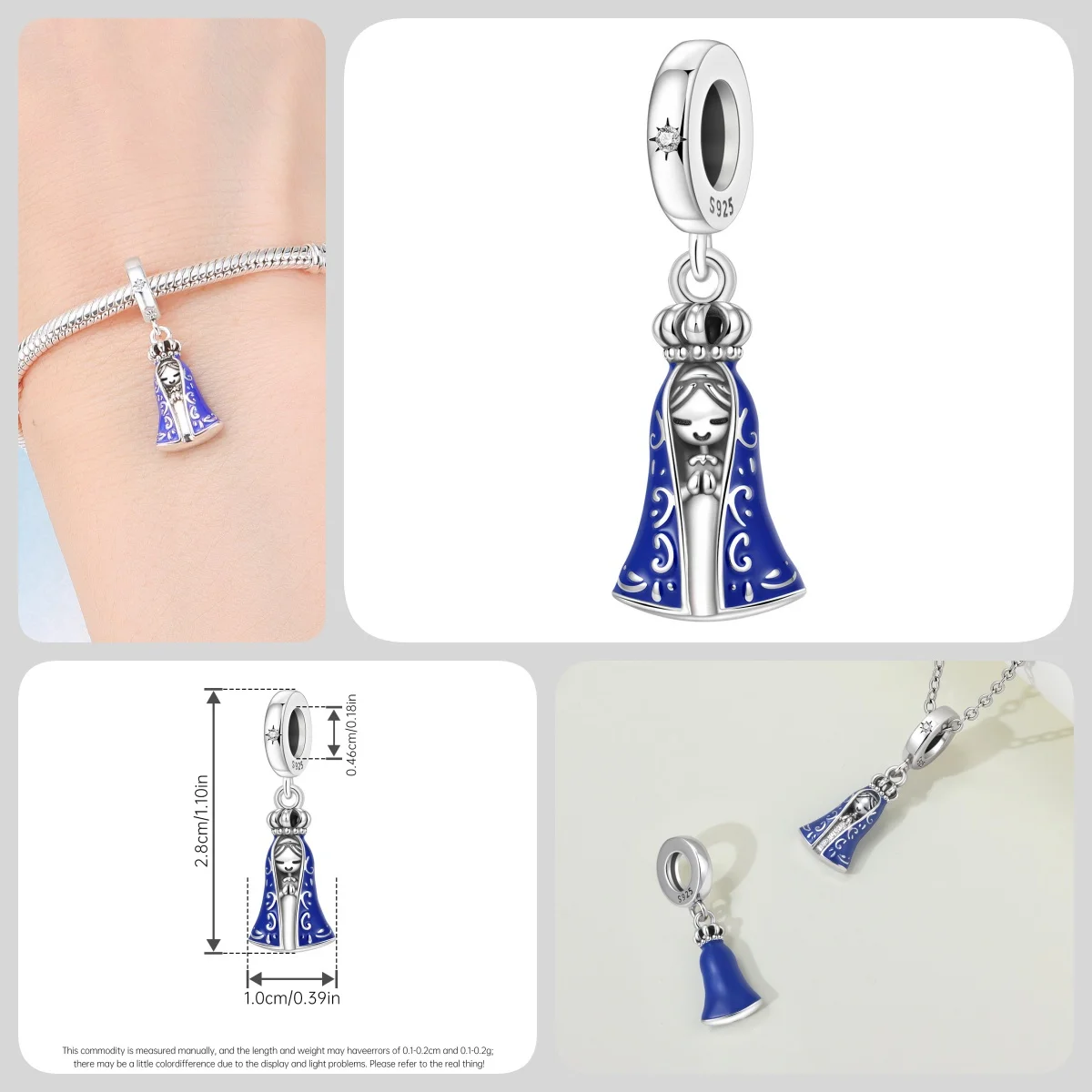 Original 2026 Neu 925 Sterling Silber Kirchenengel-Kreuz Betende Hände Anhänger für Damen Feiner Schmuck Glücksbringer Geburtstagsgeschenke – Detail 25