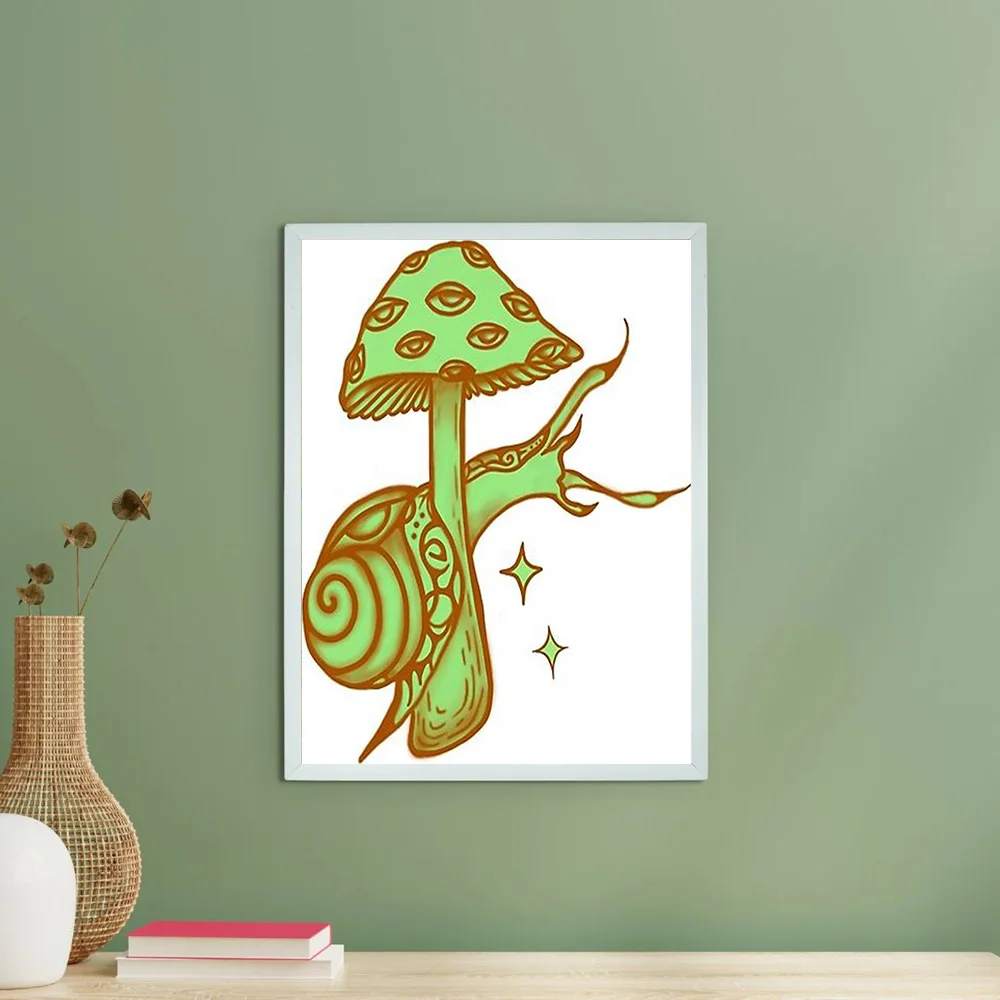 الفطر قماش جدار الفن مخدر ديكور غرفة تريبي الجمالية الطبيعة طباعة Cottagecore المشاعر ديكور المنزل هدية فريدة من نوعها تتجه #6