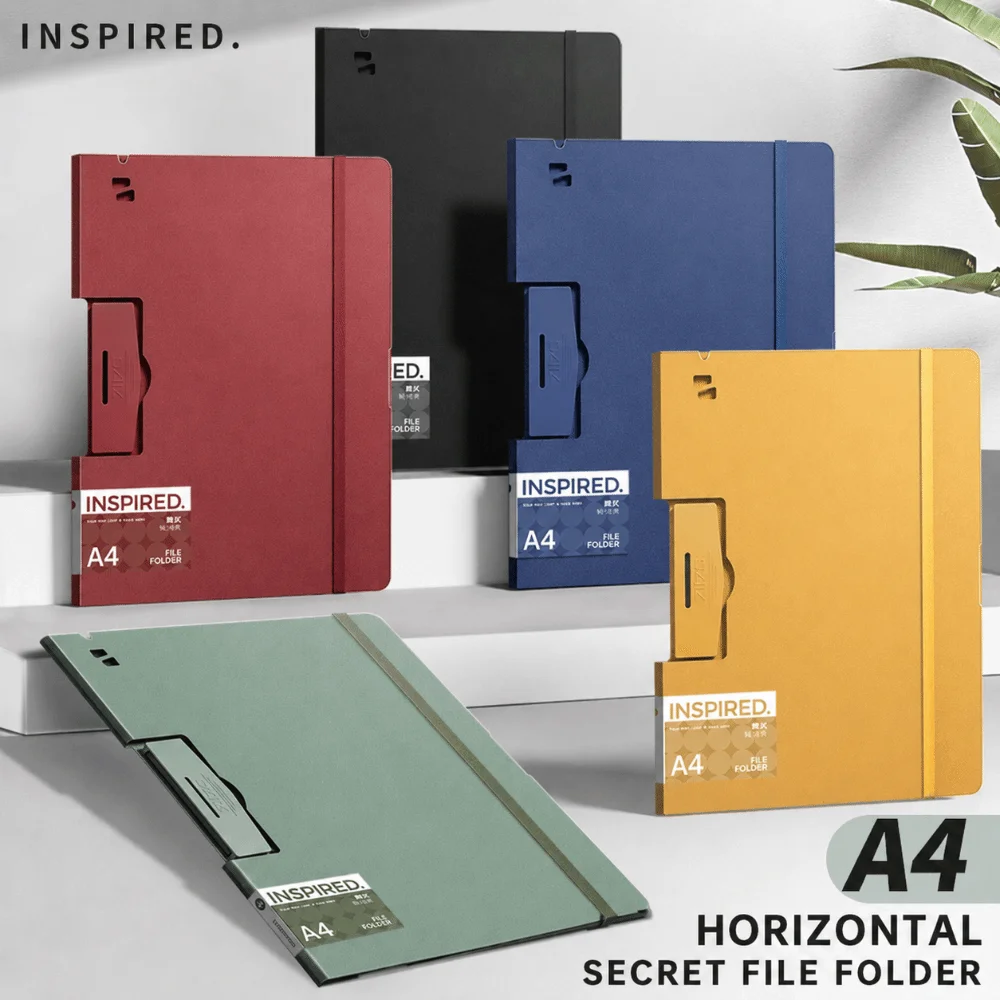 Minimalist Waterproof PP A4 Clipboard Folder Horizontal 360° Flip Document Holder Office Contract Writing Board School Supplies