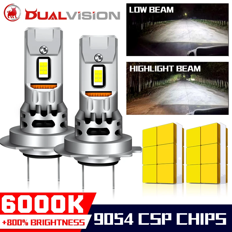 

Dualvision 2PCS H7 LED Headlights CANbus 120W 6000K Wireless Hi/Lo Beam 9054 CSP 1:1 Mini Diode Car Headlamp Kit Motorcycle Lamp