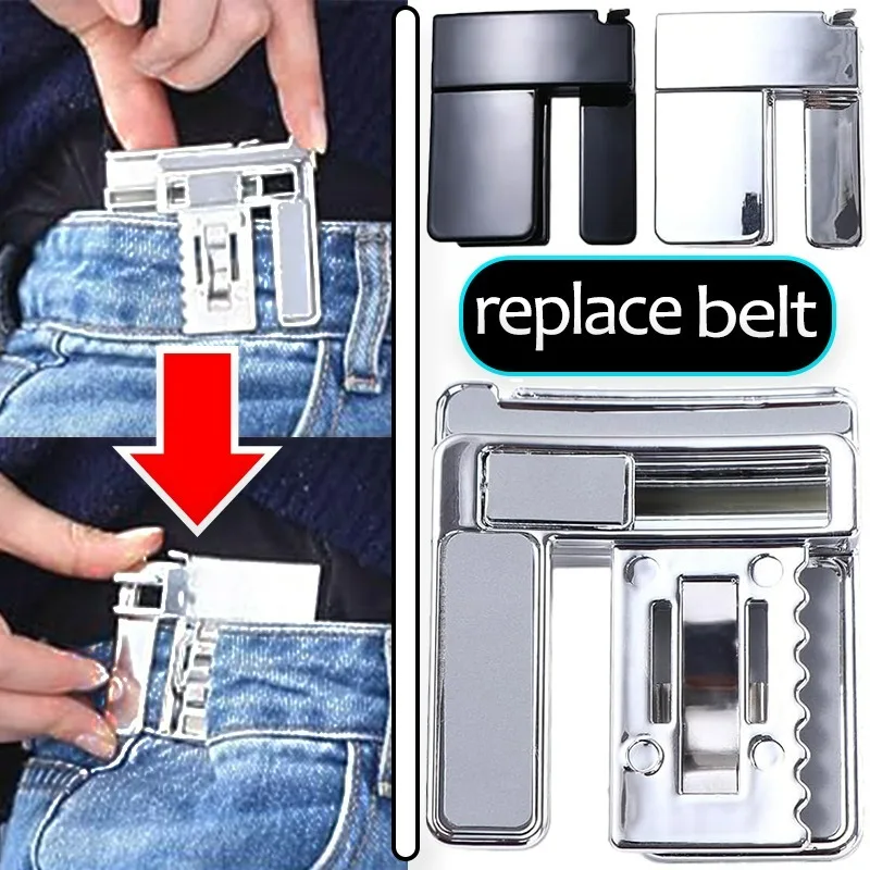 Trouser Waist Folding Belt Buckle Adjustable Waist Shrink Clip Waistline Adjustment Buckle Lightweight Metal Waistband Belt Clip