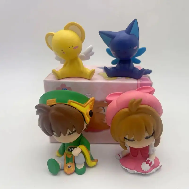 Cardcaptor sakura dormindo ombro a ombro japonês torcido ovo versão q li syaoran keroberos anime figura decoração brinquedos presente