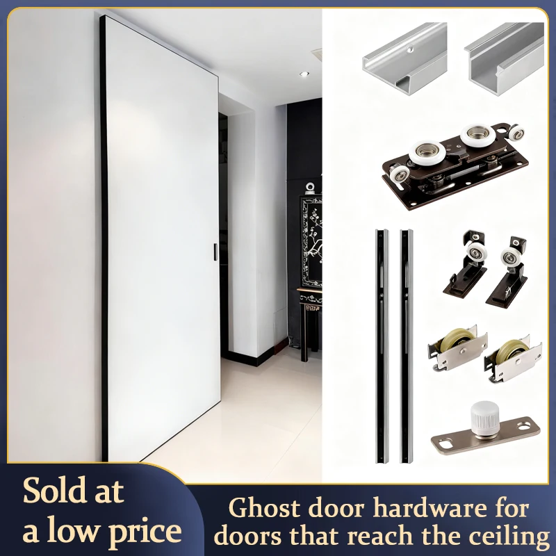 

STARSHINE Floor To Ceiling No Track Invisible Sliding Door System With Dual Buffer And Hidden Rail For Bathroom Ghost Door