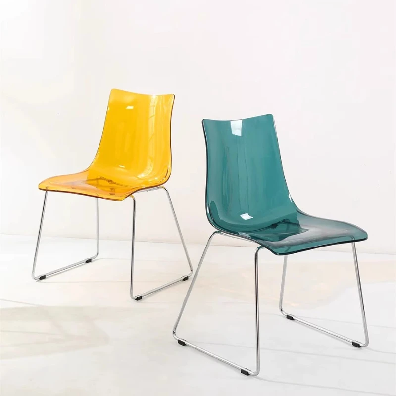 

transparent chair acrylic crystal chair plastic back household toas dining cafe chair stool