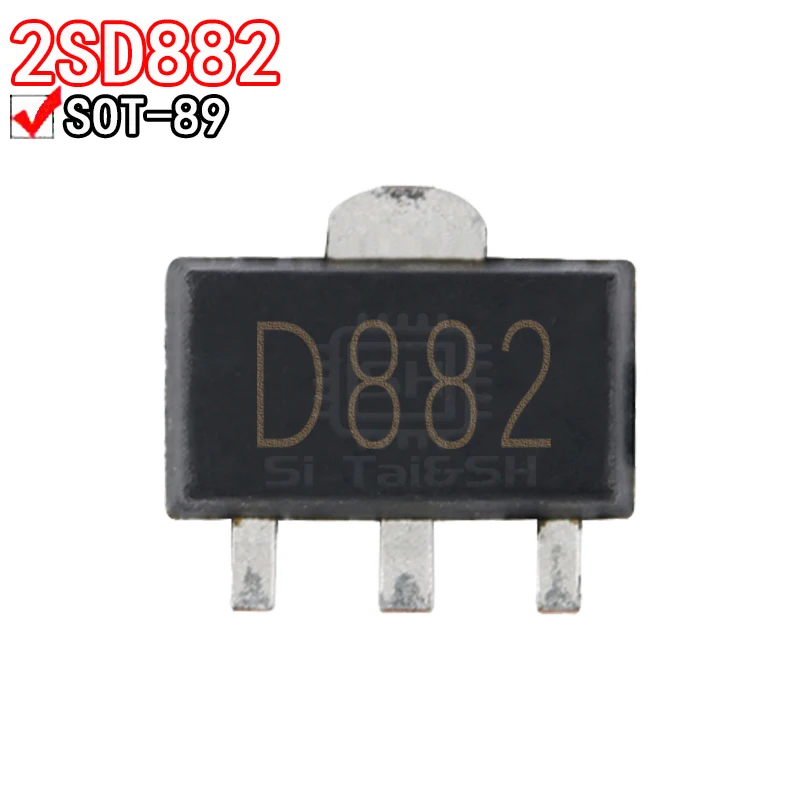 50PCS 2SD882 D882 2SD1624 2SB772 B772 patch SOP89 triode transistor