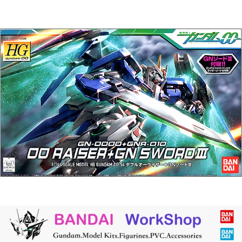 

Bandai Original 1/144 HG OO raiser + GN Swrd III Action Figure Assembly Model Kit Collectible Gifts