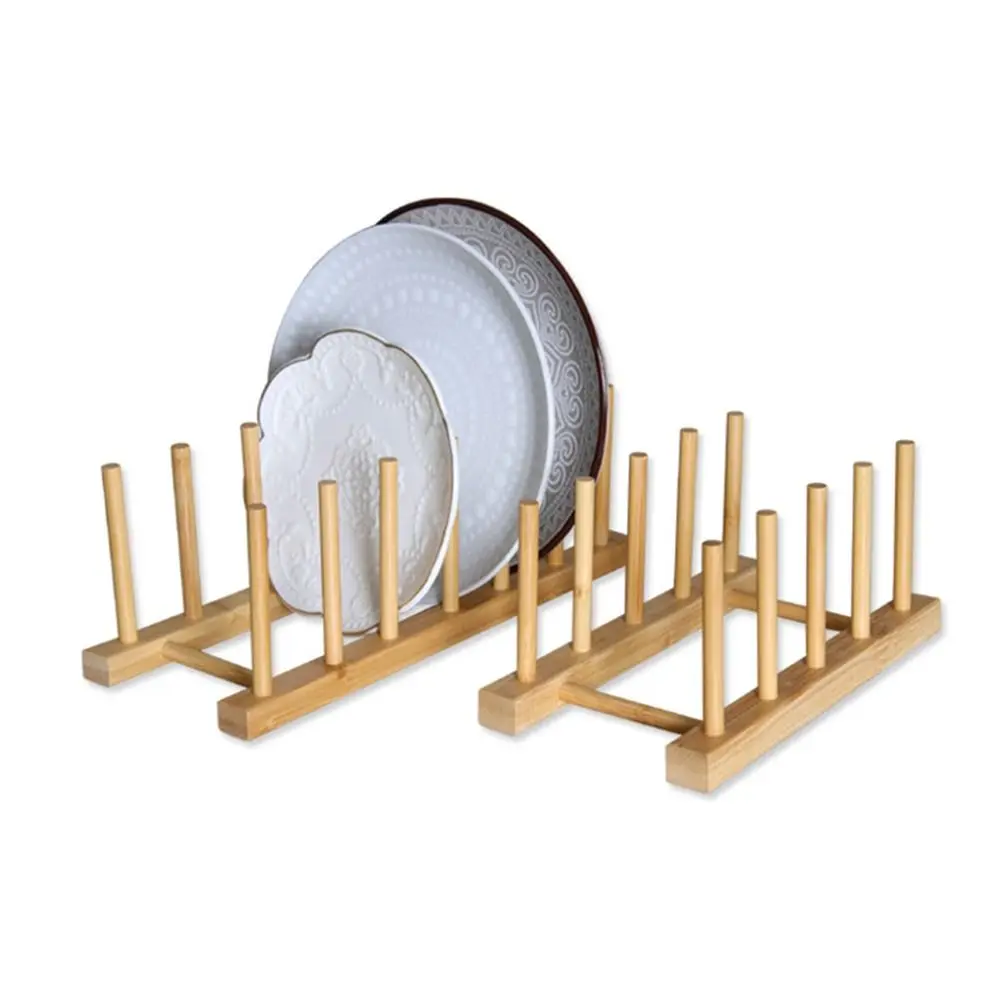 Durable Wooden Dish Drainer Rack Multifunction Multi Grid Design Plate Drying Rack Kitchen Dishes Stand Kitchen