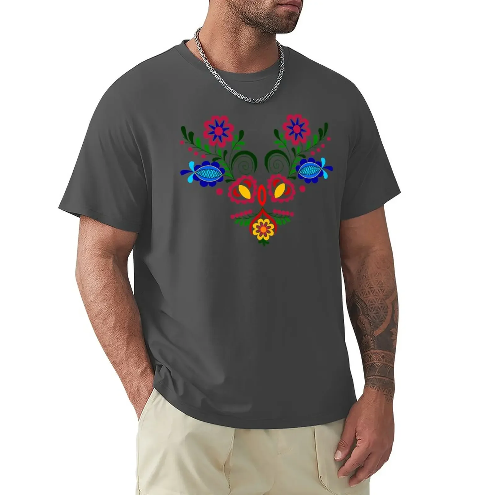 Multi Colored Ornament T-Shirt customs blacks plus size tops mens vintage t shirts