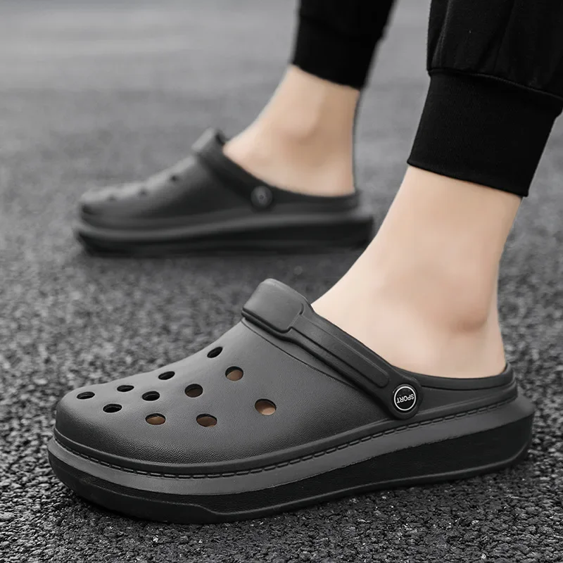 Men's Lightweight Soft-Soled Casual Breathable Garden Slippers Beach Sandals Trendy EVA Material Cross-Border Dialect Design