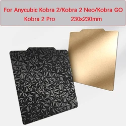 For Anycubic Kobra 2 Parts Anycubic Kobra 2 Pro Heat Bed Plate 230x230 Pei Sheet Peo Plate Upgrade Kit Kobra 2 Neo Build Plate