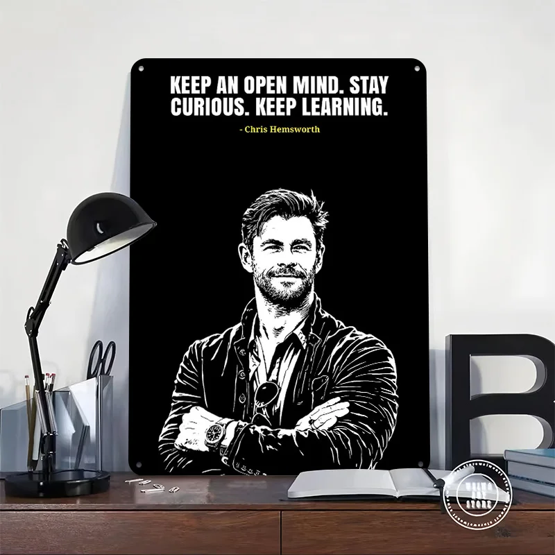 Chris Hemsworth Motivational Quote Metal Poster Perfect Gift for Fans Lovers Personalized Wall Art Metal Sign for Office Decor