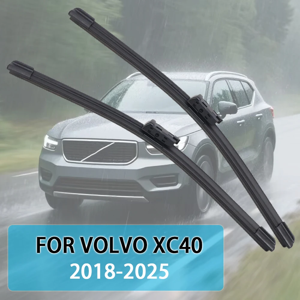 For VOLVO XC40 XZ Recharge EV 2018-2025 24''+20'' Car Wiper Blade Front Wipers Fit Push Button Arm Windscreen Auto Wiper Blades