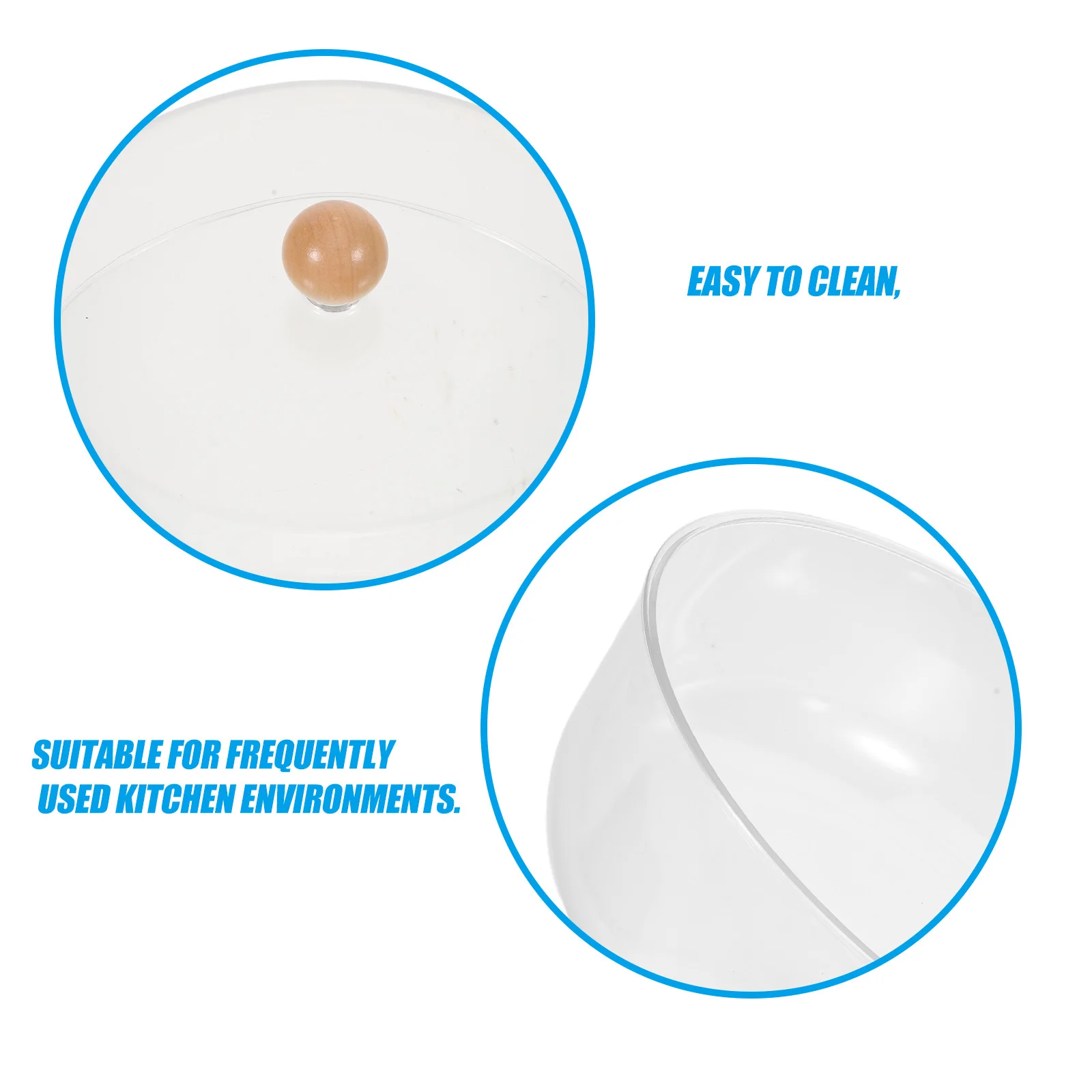 غطاء طعام أكريليك شفاف مقاس 23 سم، غطاء قبة الكيك لعرض المعجنات، تصميم أنيق، أغطية أطباق آمنة ذات حواف ناعمة