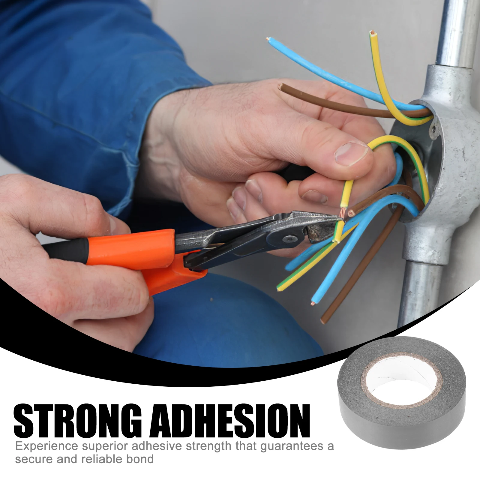 

10 Rolls Electrician Pvc Flame Retardant Heat Cold Resistant Moisture Resistant Strong Adhesive Industrial Electrical Insulation