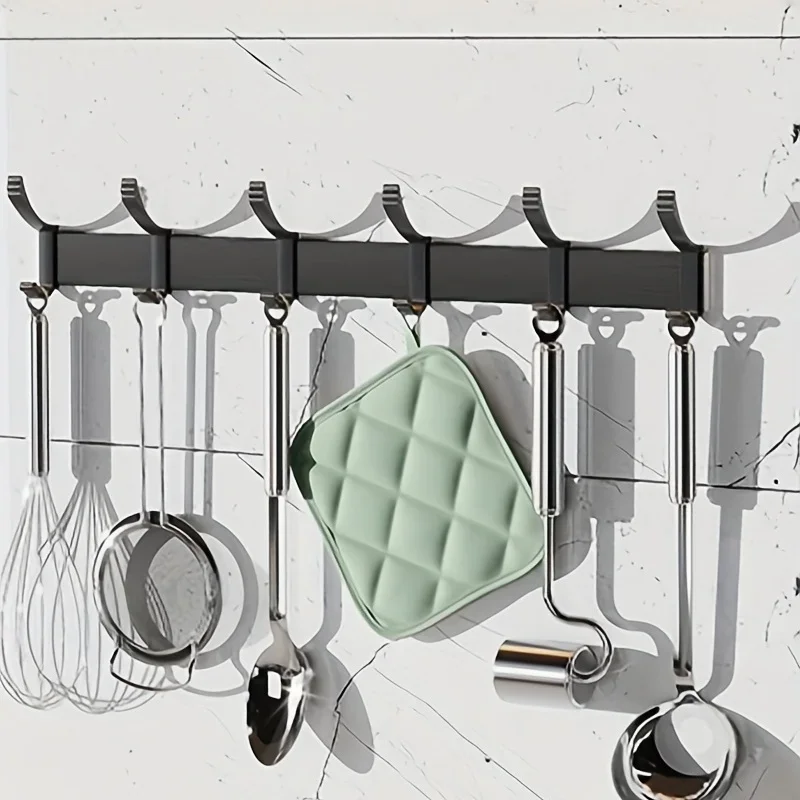 

Wall Mounted Kitchen Utensil Rack Key Holder Modern Wall Storage Hook Kitchenware Storage Rack Organizer Iron Craft Wall Hanging