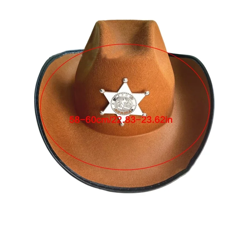 667E Cowgirl Hat Six-pointed Star Women Bachelorette Party Birthday Party Hats For Adults Cowgirl Party Hexagram Hat