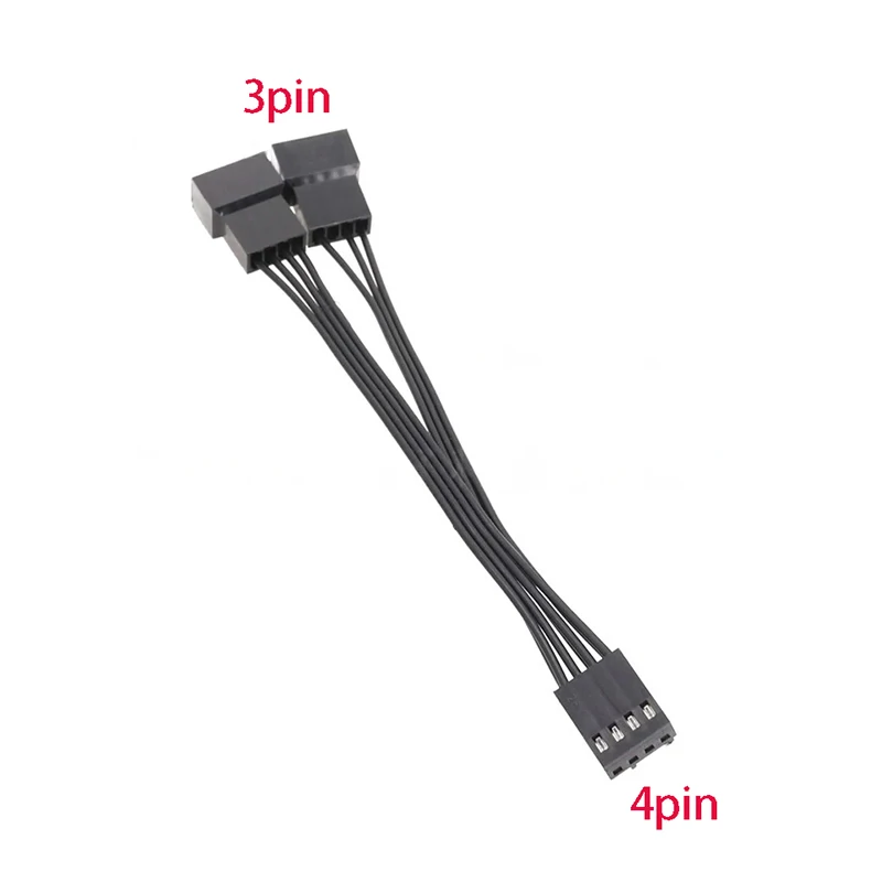 4Pin Plug to Dual 3Pin Plug Cable Splitter XXUC PWM Y Extend Wire for PC Motherboard Cooling Fan Controller Speed Convert Cord