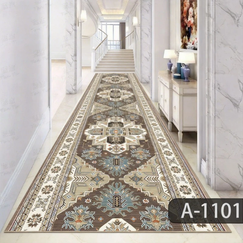 Hallway Carpet Corridor Runner Long Floor Mat Machine Washable Non-slip Bedroom Bedside Foot Mats Red Rug Home Decoration Rugs