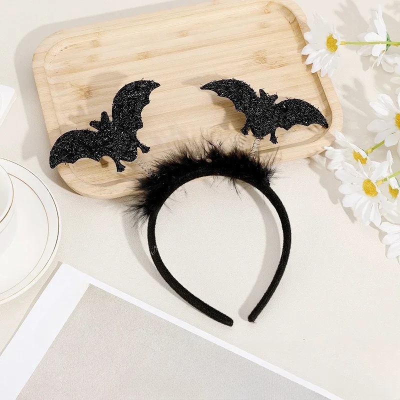 12pcs Halloween Costume Headband Bat Spider Web Witch Hat Pumpkin Ghost Witch Legs Party Hair Accessories for Halloween Cosplay 6