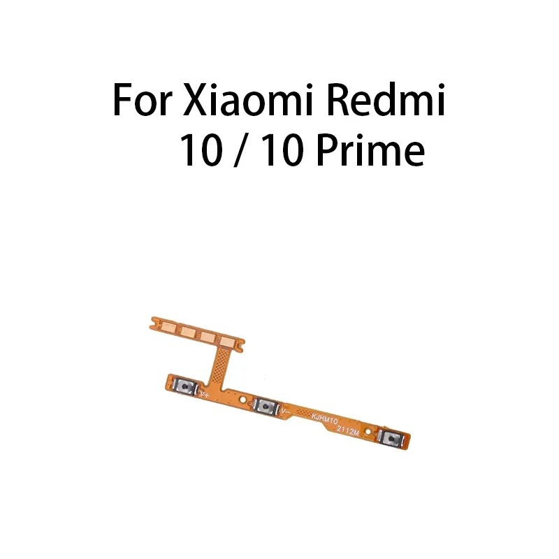 Gefensi Power ON OFF Mute Switch Control Key Volume Button Flex Cable For Xiaomi Redmi 10 / Redmi 10 Prime