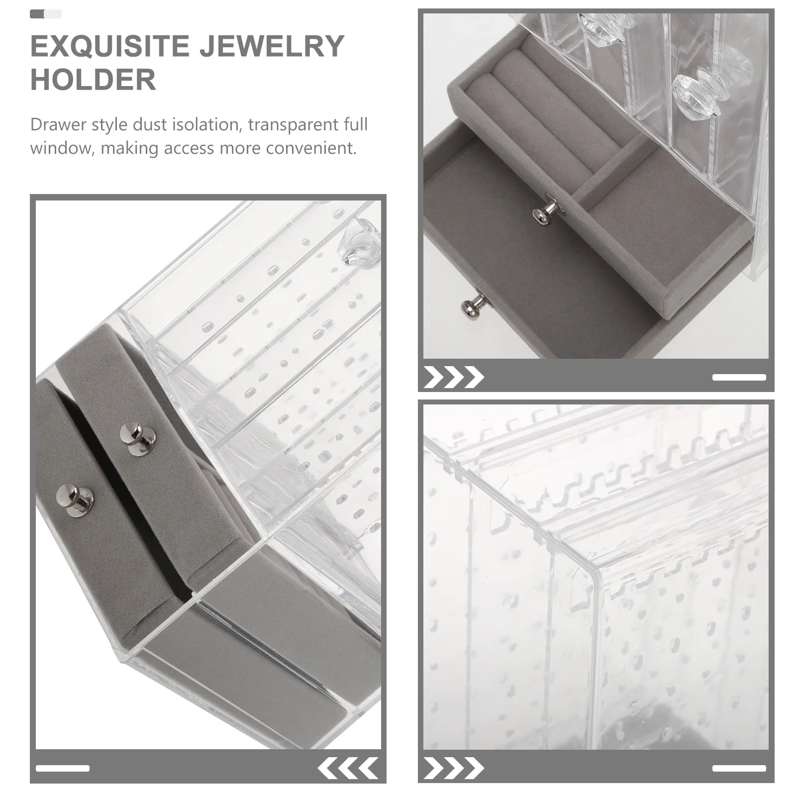 

Jewelry Rack Earring Display Stand Storage Organizer Transparent Simple Bracelet Watch Necklace Holder For Home Decor Jewelry