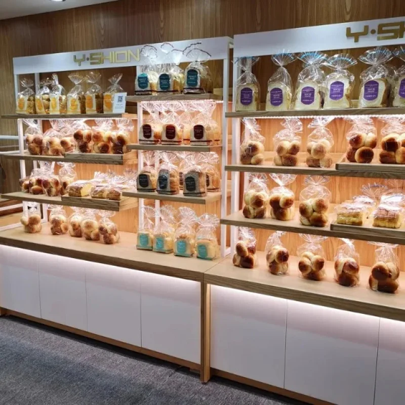 custom.Customizable Commercial Restaurant Reception Desks LED-Lit Counter Bread Showcase Display Cabinets Baked Cakes Desser