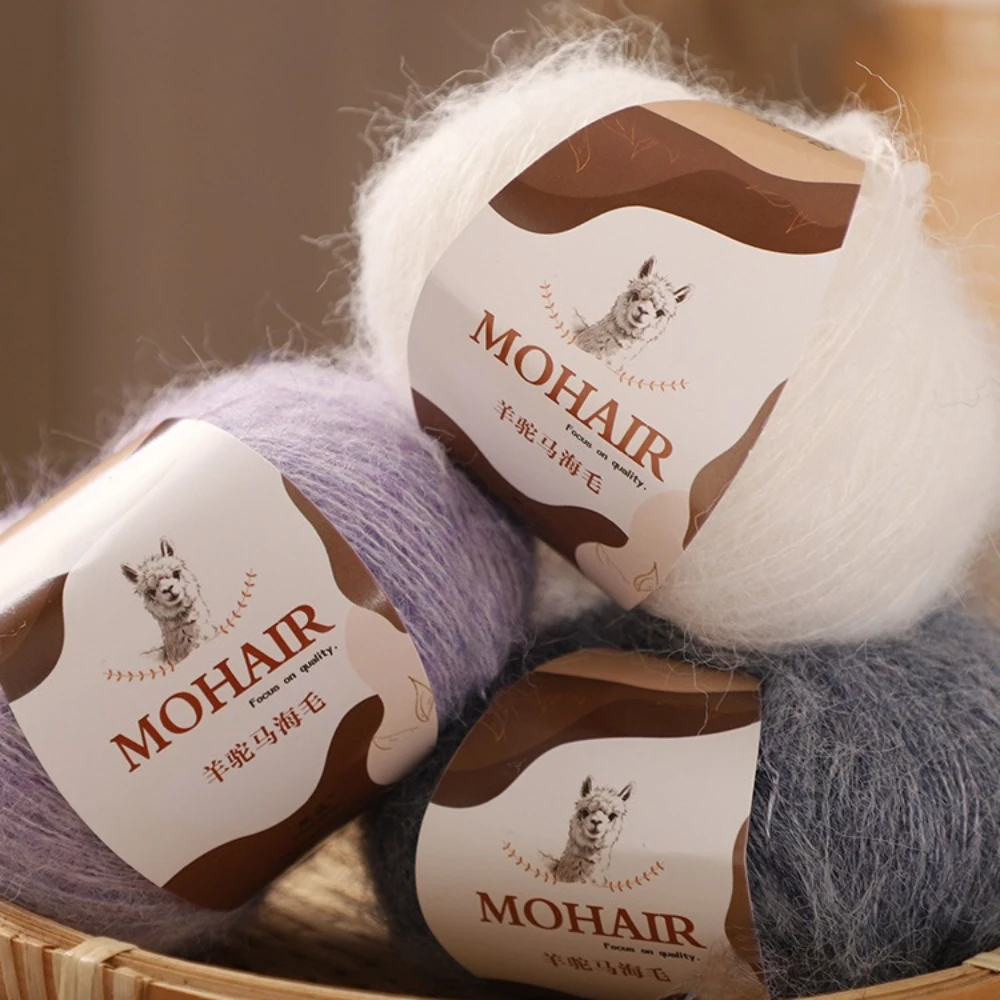 25g Alpaca Mohair Silk Fine Thread Hand Woven Shawl, DIY Knitting Woolen Scarf, DIY hat, coat, sweater