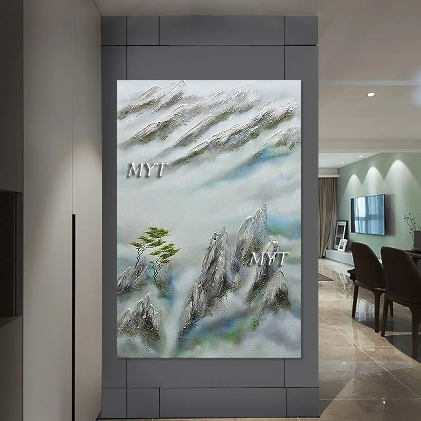 Mountain Hand Painted Scenery Oil Painting, Modern Abstract Canvas Art, China Imports Home Decor, High Quality Wall Pictures