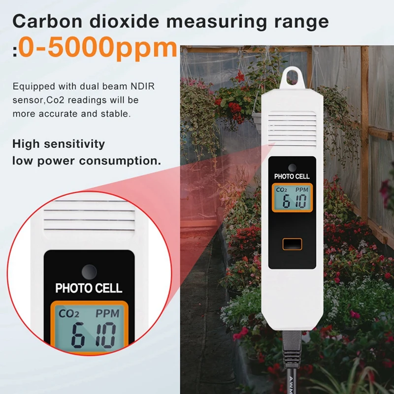 Carbon Dioxide Controller Single Channel Split Probe CO2 Monitor CO2 Pressure Reducer Valve For Greenhouse EU Plug B