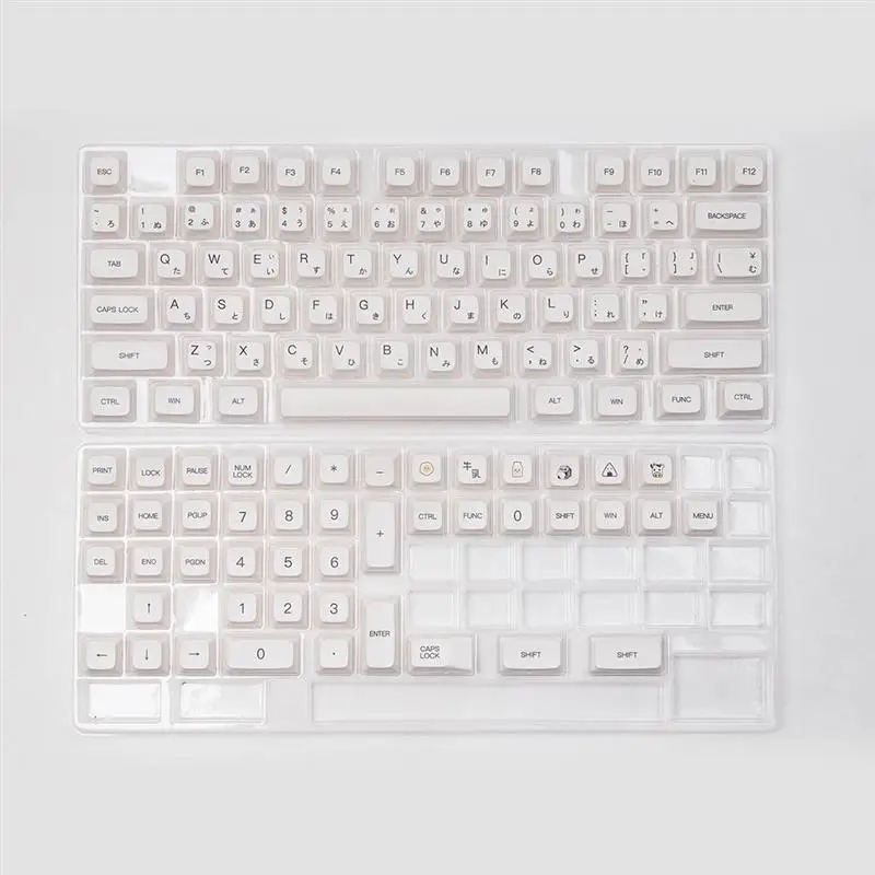 120 Keys PBT Keycap XDA Profile DYE-SUB English Japanese Minimalist White Keycaps For Cherry MX Switch Mechanical Keyboard