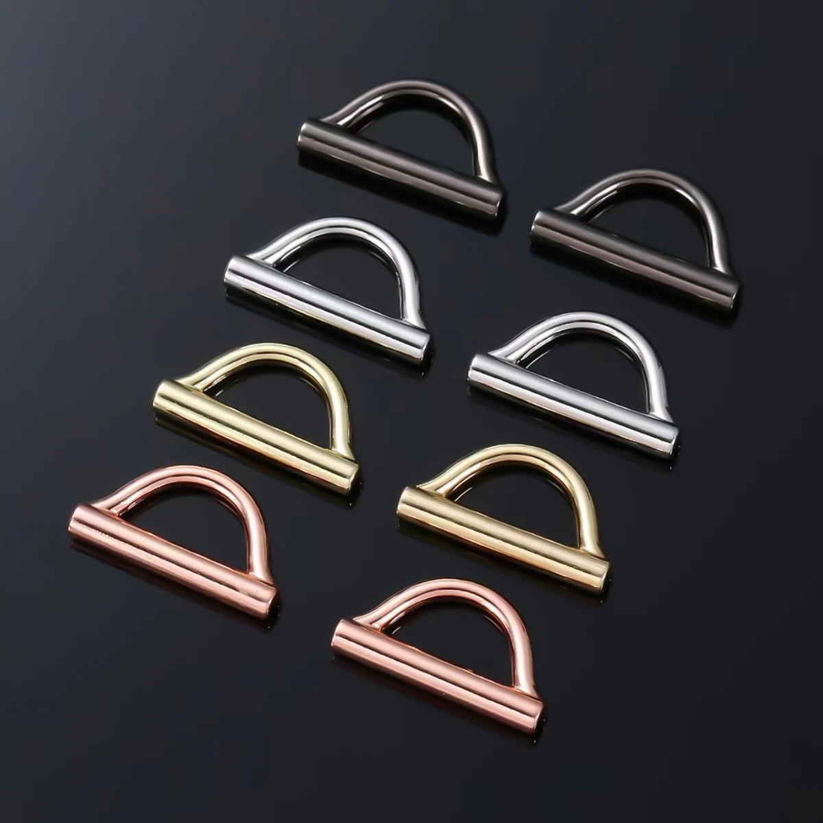 1 Pair Stainless Steel D Shaped Buckle Watch Connector Adapter 12/14/16/18/20/22mm Universal Flat Mouth Converter for Strap