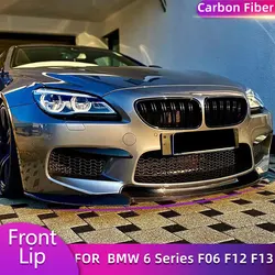Carbon Fiber Front Bumper Lip Spoiler for BMW 6 Series F06 F12 F13 M6 2014-2017 Car Racing Front Lip Chin Apron Body Kit