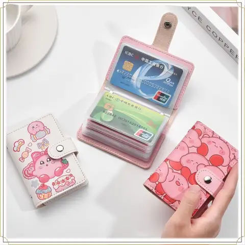 Kirby Card Holder Cartoon Personality Niche Large Capacity Multiple Card Slots Ultra Thin Petite Magnetic Card Jacket