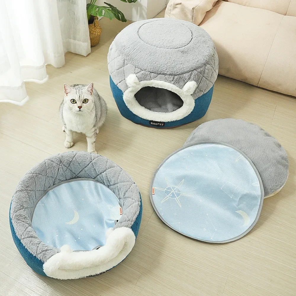 Cat Bed Nest House Winter Warm Closed Pet Removable Water Wash Thickened All Season Pet Supplies