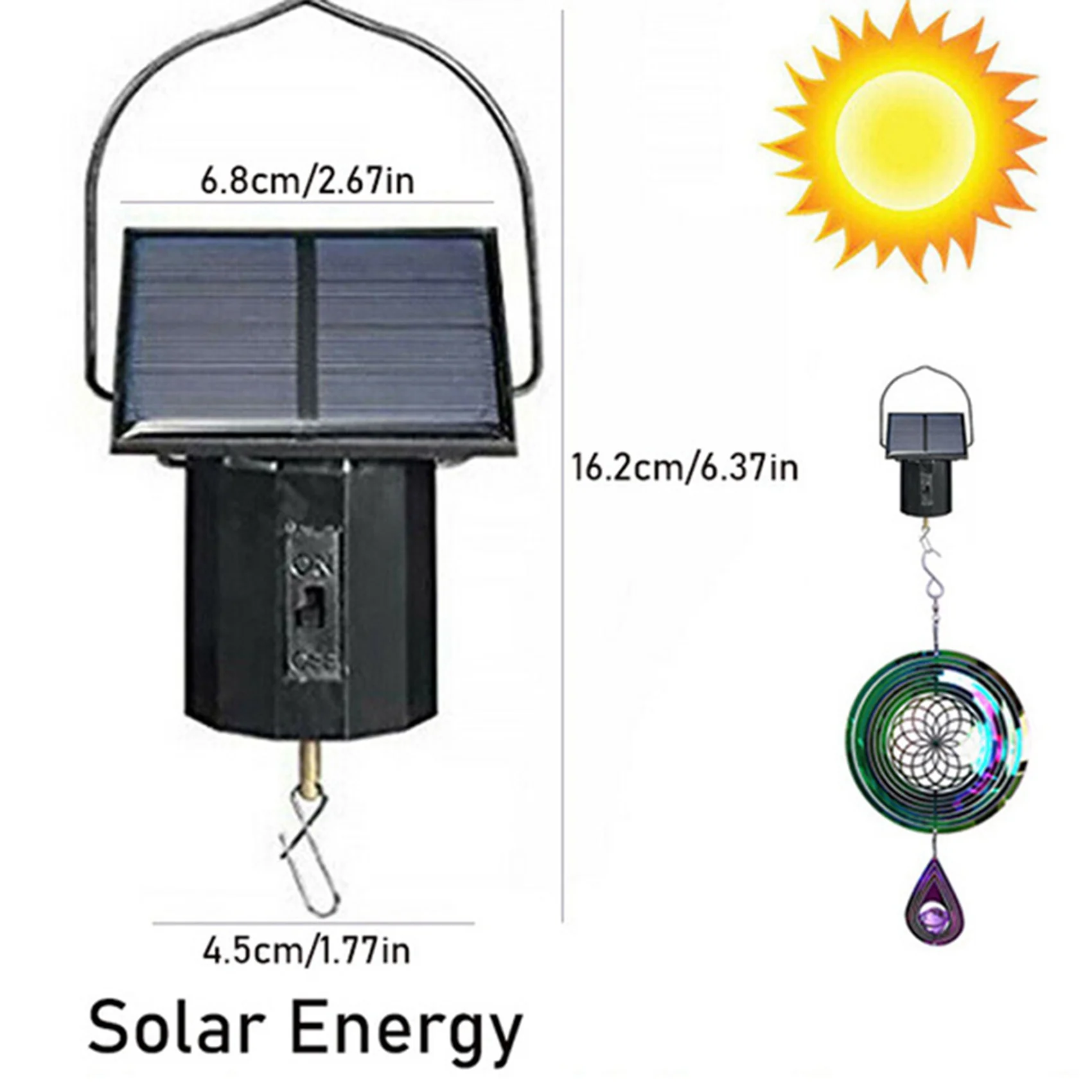 RTENTE-5X Wind Spinner Rotating Motor Solar Energy Electric Battery Powered Garden Decor Drives Wind Machine Windmill Motor