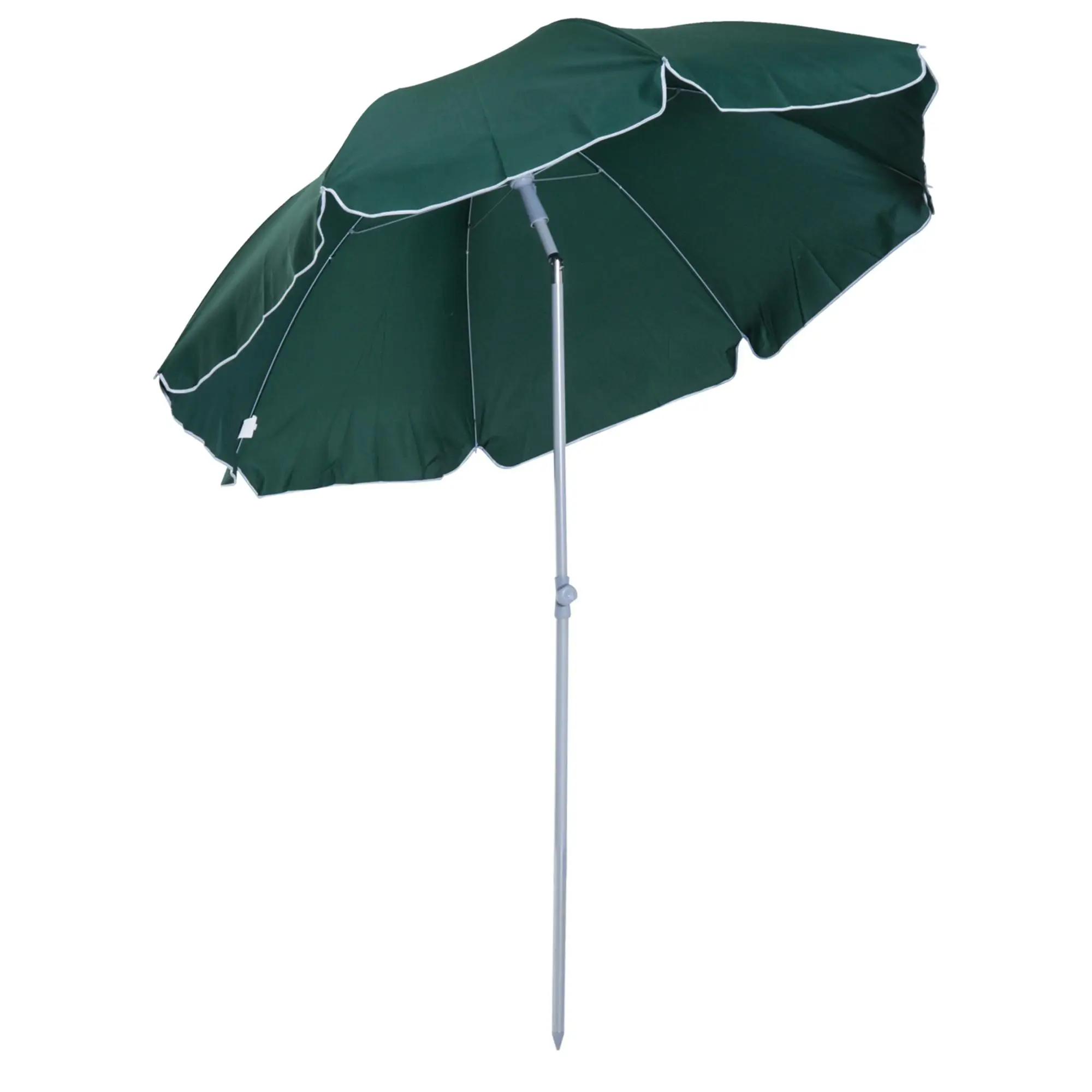 Sombrilla de playa grande de 2,2 m con función giratoria, parasol resistente a la intemperie para balcón, terraza, jardín, verde