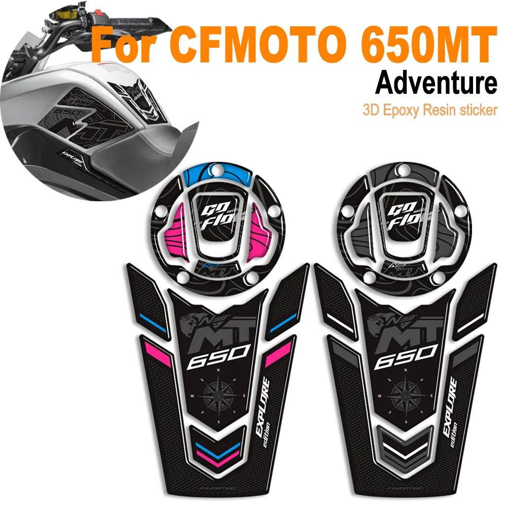 

For CFMOTO 650MT 650 MT 2019-2024 Adventure ADV Touring Bike 3D Resin Fuel Tank Side Protection Pad Anti-Slip Knee Grip Stickers
