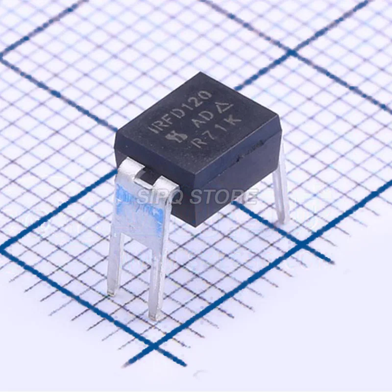 10PCS/LOT IRFD120PBF IRFD120 100V 1.3A 270MΩ@10V,780MA 1.3W N CHANNEL HVMDIP MOSFETS Brand New and Original In Stock