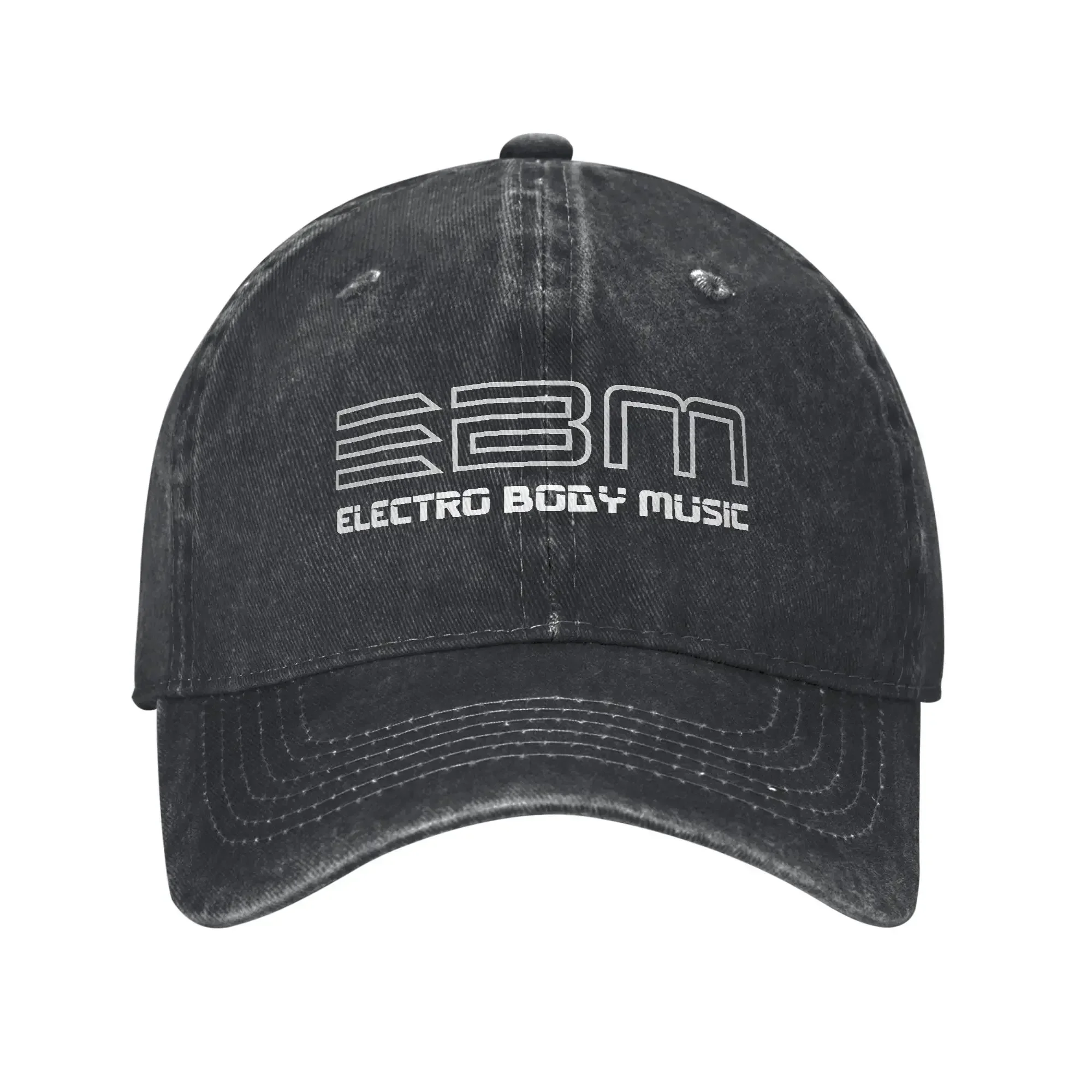 2026 Retro EBM Electronic Body Music Baseball Cap Unisex Style Distressed Denim Headwear Industrial Dance Outdoor Adjustable Hat