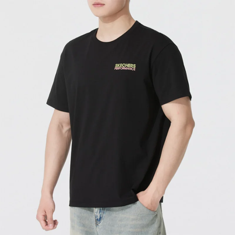 Skechers short-sleeved T-shirt for men, summer clothing, sporty and casual half-sleeve design P225U123-03K8