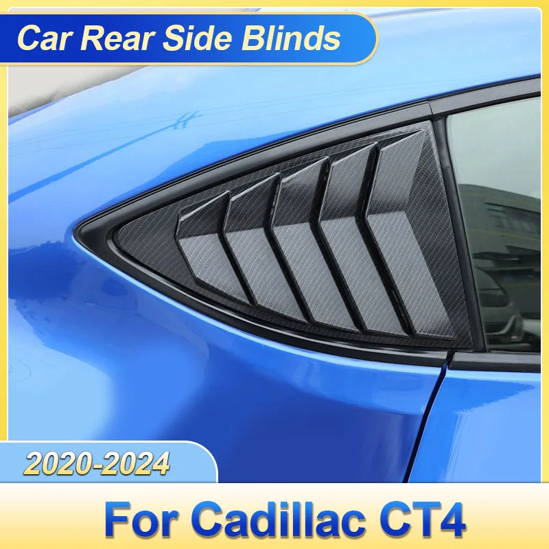 

Car Window Side Shutter For Cadillac CT4 2020 2021 2022 2023 2024 Rear Louver Window Triangle Blind Conversion Auto Trim Sticker