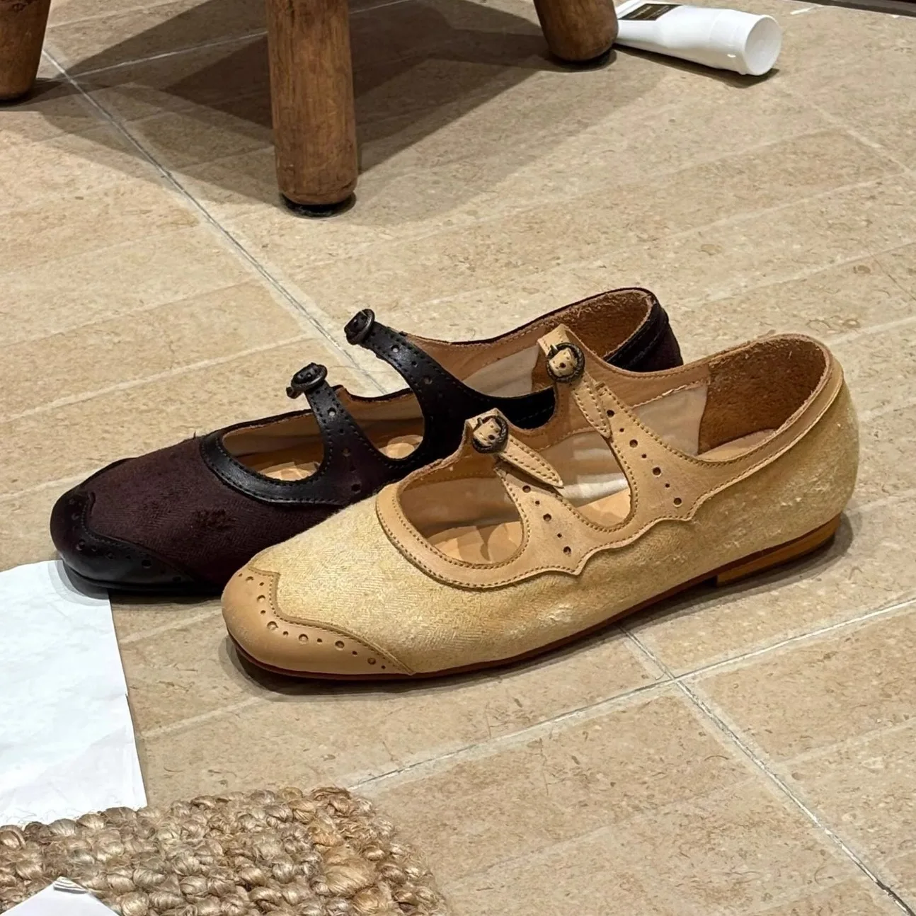 

Women Genuine Leather Mary Jane Shoes Flat Bottom Casual Women Shoes Outdoor Shallow Mouth Comfortable Loafers Shoes Fashion