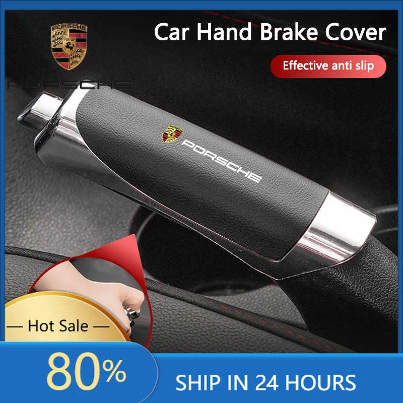 

Interior Stickers Fot Porsche High-end Car Hand Brake Cover Handbrake Grip Protector Case For Porsche Cayenne Panamera Macan 911