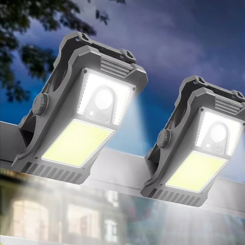 ไฟโซลาร์แบบหนีบสำหรับภายนอกอาคาร ไฟสวนโซลาร์ LED กันน้ำ พร้อมเซ็นเซอร์ตรวจจับความเคลื่อนไหว ใช้สำหรับตั้งแคมป์ ไฟรั้ว ไฟถนน ไฟตกแต่งผนัง