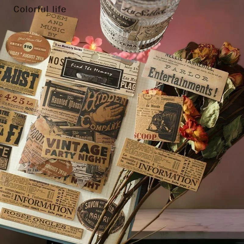 سجل القصاصات العثور على ملصقات جمالية من سلسلة الذاكرة 100 قطعة من الشارات المصنوعة يدويًا لوازم الحرف اليدوية الإبداعية #4