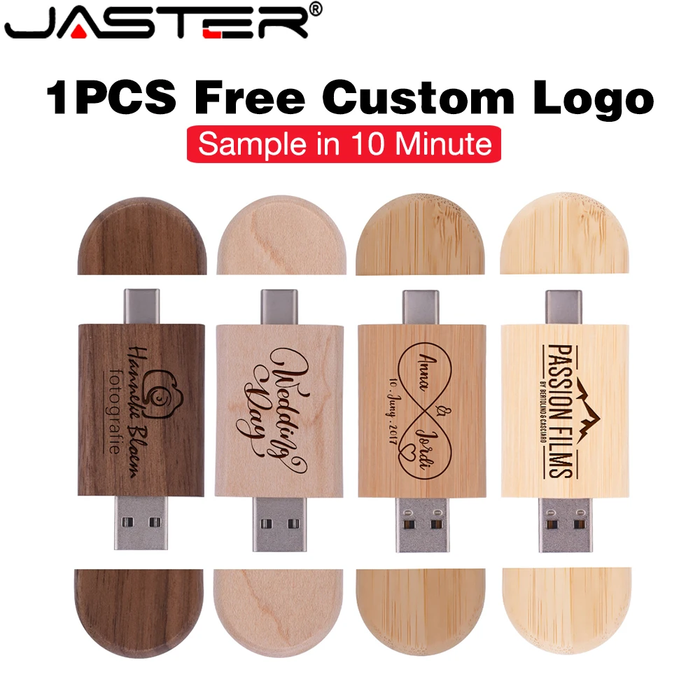 JASTER Free Custom Logo Pen Drive 128GB TYPE-C Memory Stick 64GB Shatterproof USB 3.0 Flash Drive 32GB Oval USB3.0 Stick 16GB