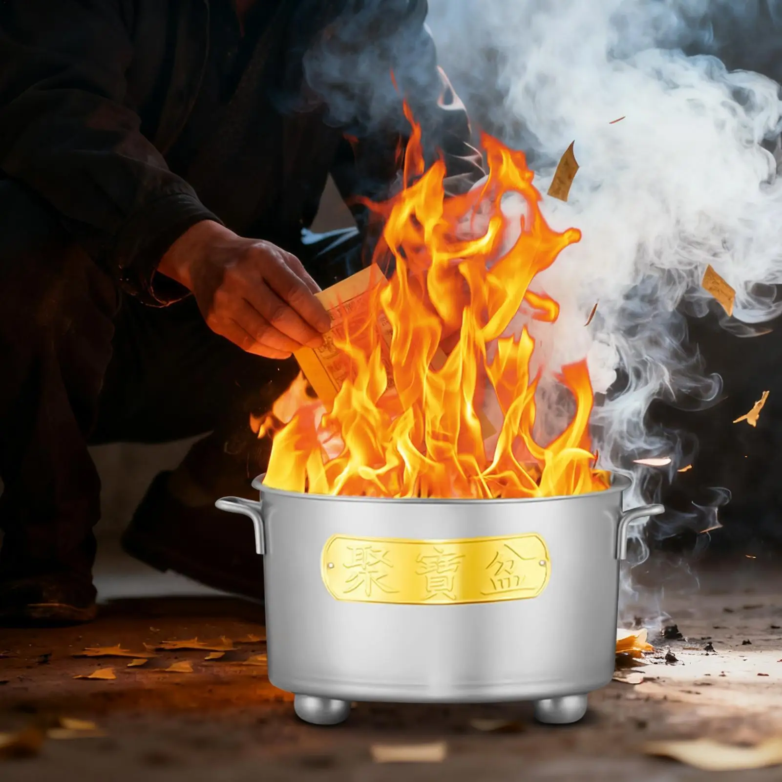 

Клетка для ожогов, термостойкий сигающий инкатор с ручкой, уличное металлическое бумажное ведро для ожогов для денег для деревянного мусора, сада, двора, фермы