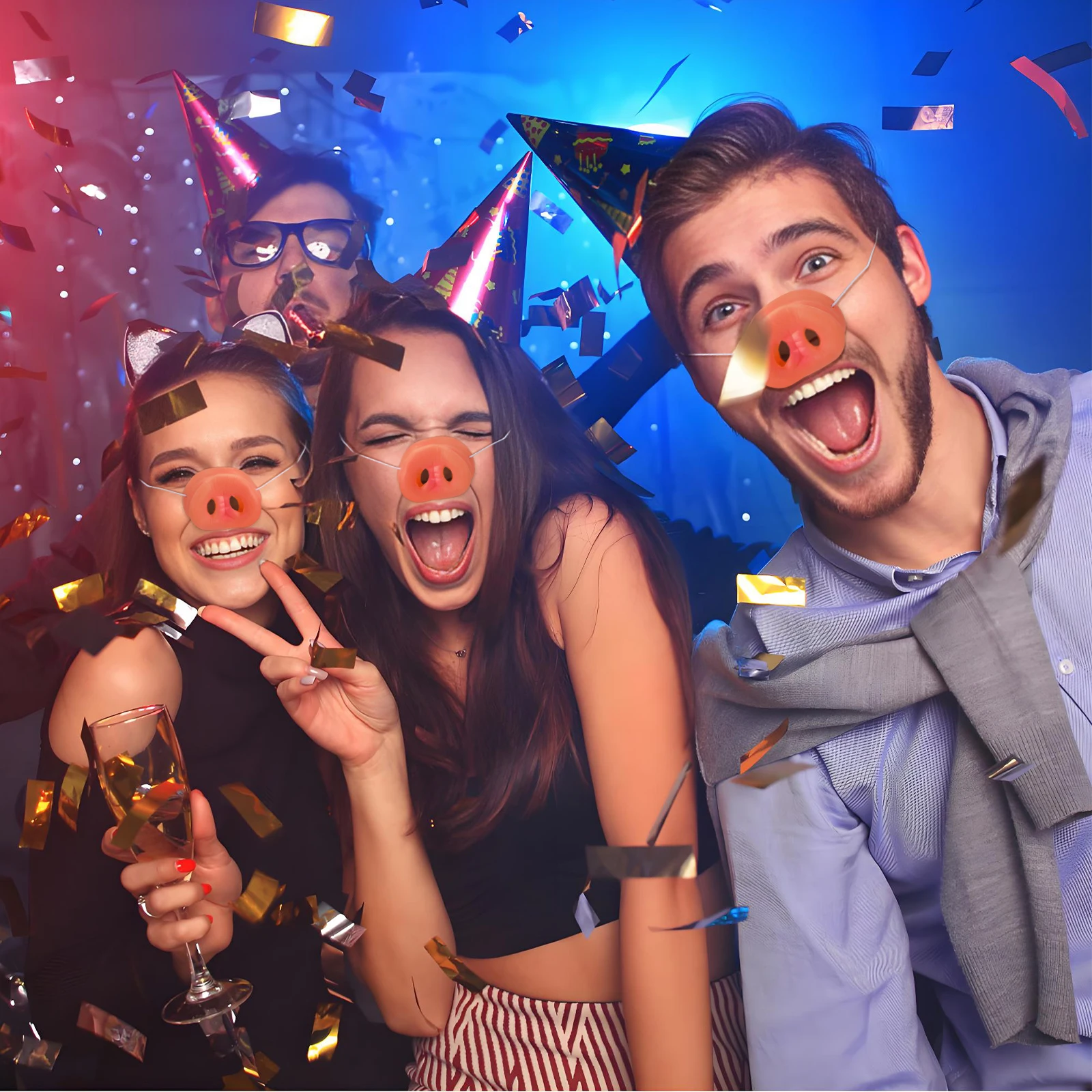 8 Pcs Big Dress Halloween Costumes Cosplay Animal Mask Make up Elastic Band